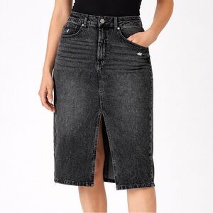Charcoal Denim Skirt